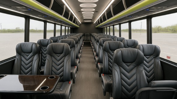 Interior of Charter Bus Company Elkhart's 25 Passenger Mini bus in Elkhart