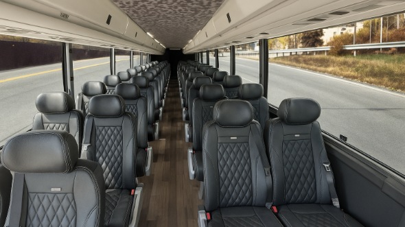 Interior of Charter Bus Company Joliet's 35 Passenger Minibus in Joliet