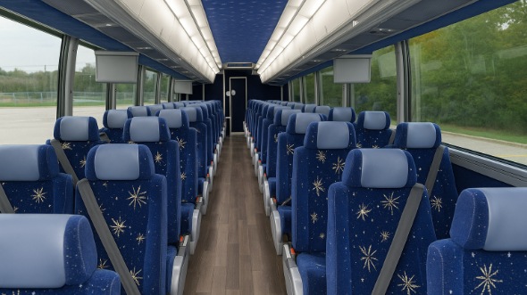 Interior of Charter Bus Company Mishawaka's 50 Passenger Charter Bus in Mishawaka
