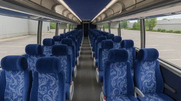 Interior of Charter Bus Company Mishawaka's 55 Passenger Charter Bus in Mishawaka