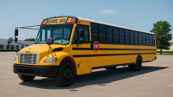 Exterior of Charter Bus Company Hammond's School Bus in Hammond