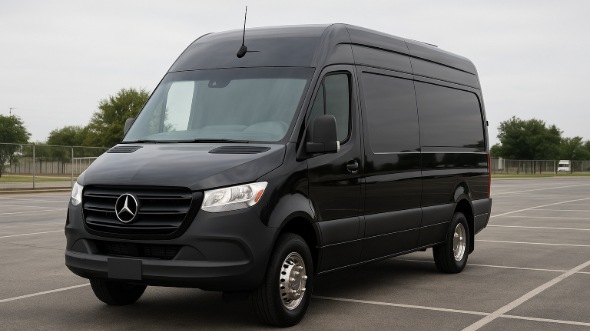 Exterior of Charter Bus Company Gary's Sprinter Limo in Gary