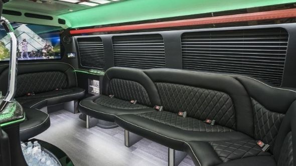 Interior of Charter Bus Company Joliet's Sprinter Limo in Joliet